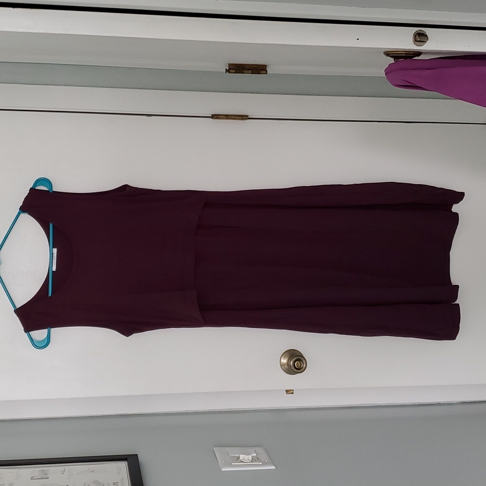 Maroon maternity/nursing midi dress